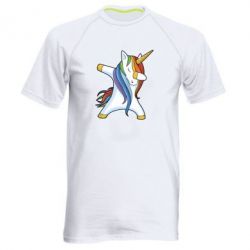 Мужская футболка для спорта Unicorn dabbing - PrintSalon