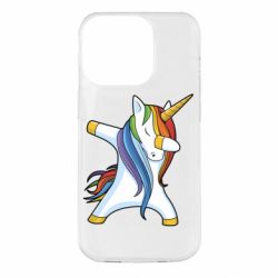 Чехол для iPhone 14 Pro Unicorn dabbing - PrintSalon