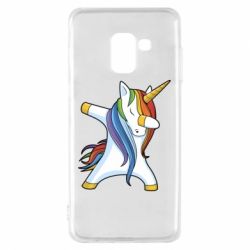 Чехол для Samsung A8 2018 Unicorn dabbing - PrintSalon