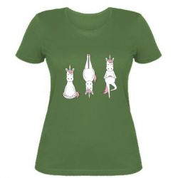 Женская футболка Unicorn in yoga