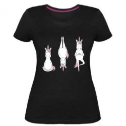Женская премиум футболка Unicorn in yoga - PrintSalon