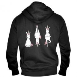 Мужское худи на молнии Unicorn in yoga - PrintSalon