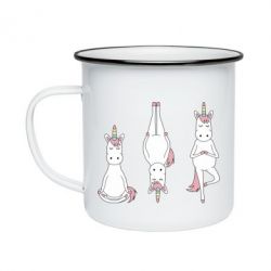 Кружка эмалированная Unicorn in yoga - PrintSalon