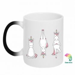 Чашка-хамелеон Unicorn in yoga - PrintSalon