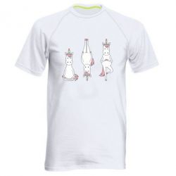 Мужская футболка для спорта Unicorn in yoga - PrintSalon