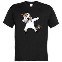 Мужская футболка  с V-образным вырезом Unicorn SWAG - PrintSalon