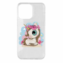 Чехол для iPhone 14 Pro Max Unicorn with flowers - PrintSalon