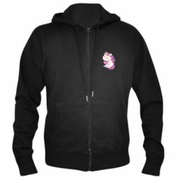Мужское худи на молнии Unicorn with love - PrintSalon