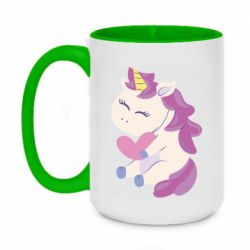 Чашка двухцветная 420ml Unicorn with love - PrintSalon