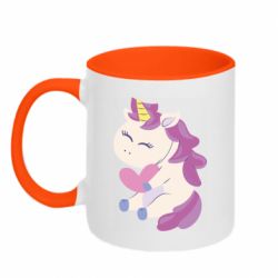 Чашка двухцветная 320ml Unicorn with love - PrintSalon