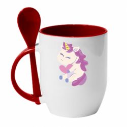 Чашка с ложкой Unicorn with love - PrintSalon