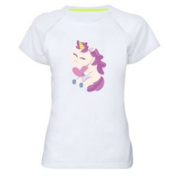 Женская футболка для спорта Unicorn with love - PrintSalon