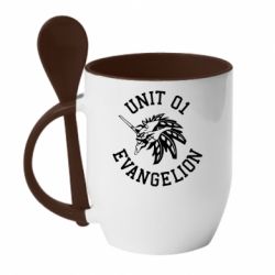 Чашка з ложкою Unit 01 evangelion - PrintSalon