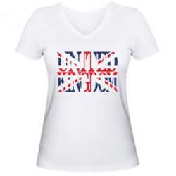 Женская футболка с V-образным вырезом United Kingdom - PrintSalon