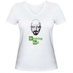 Женская футболка с V-образным вырезом Уолтер Уайт (Во все тяжкие) - PrintSalon