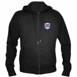Мужское худи на молнии USA basketball - PrintSalon