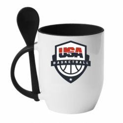 Чашка с ложкой USA basketball - PrintSalon