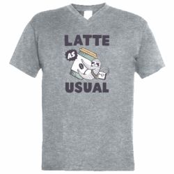 Мужская футболка  с V-образным вырезом Usual milk - PrintSalon