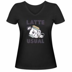 Женская футболка с V-образным вырезом Usual milk - PrintSalon