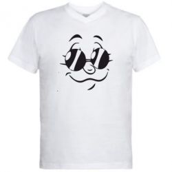 Чоловіча футболка з V-подібним вирізом В окулярах - PrintSalon