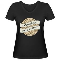 Жіноча футболка з V-подібним вирізом Вафлі дуже дивні справи - PrintSalon