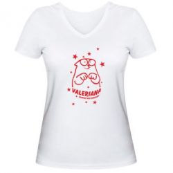 Жіноча футболка з V-подібним вирізом Валеріана - PrintSalon
