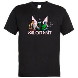 Мужская футболка  с V-образным вырезом Valorant characters