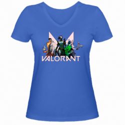 Женская футболка с V-образным вырезом Valorant characters - PrintSalon