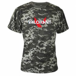 Камуфляжная футболка Valorant glitsh logo - PrintSalon