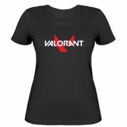 Женская футболка Valorant glitsh logo - PrintSalon