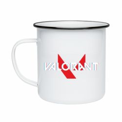 Кружка эмалированная Valorant glitsh logo