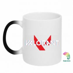 Чашка-хамелеон Valorant glitsh logo - PrintSalon