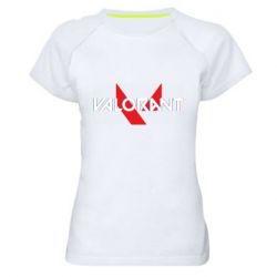Женская футболка для спорта Valorant glitsh logo - PrintSalon