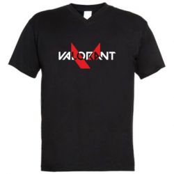 Чоловіча футболка з V-подібним вирізом Valorant logo intersection-PrintSalon Чоловіча футболка з V-подібним вирізом Valorant logo intersection
