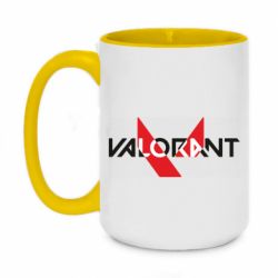 Чашка двухцветная 420ml Valorant logo intersection-PrintSalon Чашка двухцветная 420ml Valorant logo intersection