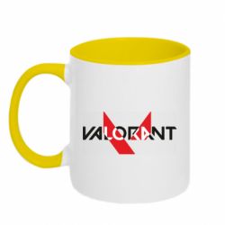 Чашка двокольорова Valorant logo intersection-PrintSalon Чашка двокольорова Valorant logo intersection