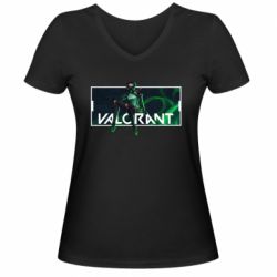 Жіноча футболка з V-подібним вирізом Valorant player - PrintSalon