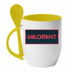 Чашка с ложкой Valorant text - PrintSalon
