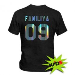 Дитяча футболка Ваше прізвище та номер голограма