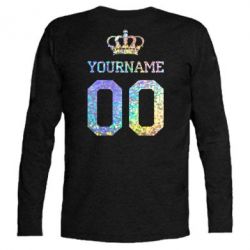 Футболка с длинным рукавом Ваше имя корона голограмма
