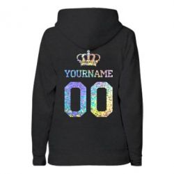 Женское худи Ваше имя корона голограмма - PrintSalon