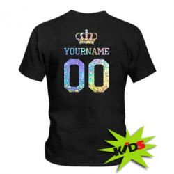 Дитяча футболка Ваше прізвище корона голограма