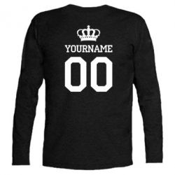 Футболка з довгим рукавом Ваше ім'я корона - PrintSalon