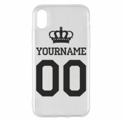 Чохол для iPhone X/Xs Ваше ім'я корона - PrintSalon