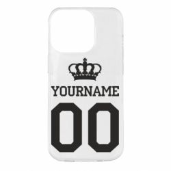 Чохол для iPhone 14 Pro Ваше ім'я корона - PrintSalon