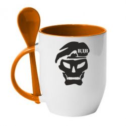 Чашка з ложкою VDV Skull - PrintSalon