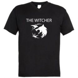 Чоловіча футболка з V-подібним вирізом Ведьмак и лого - PrintSalon