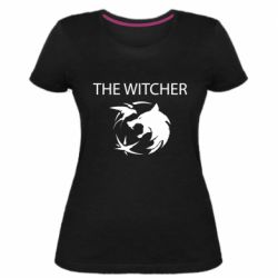 Жіноча преміум футболка Ведьмак и лого - PrintSalon