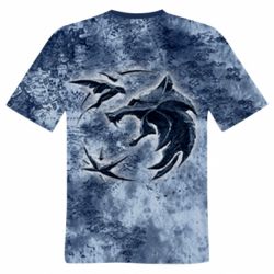 Чоловіча футболка 3D Відьмак лого на мапі - PrintSalon