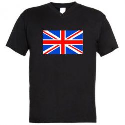 Мужская футболка  с V-образным вырезом Великобритания - PrintSalon